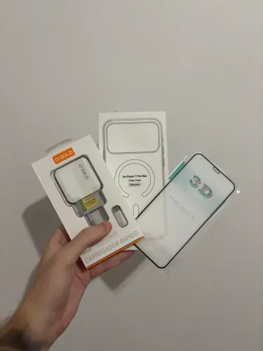 Kit Carregador, Capinha e Película