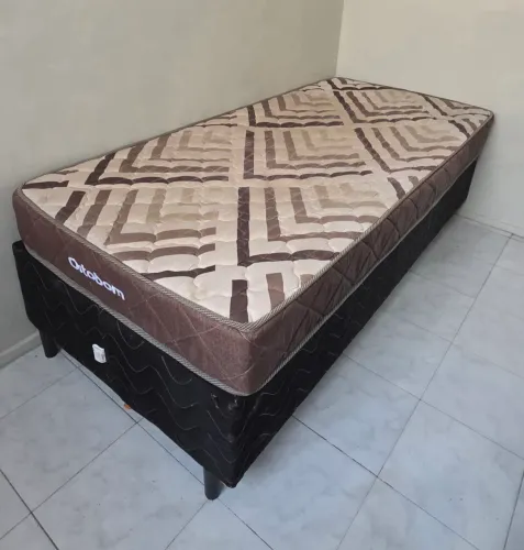 Cama Solteiro Completa (Base + Colchão) Ortobom e na Garantia