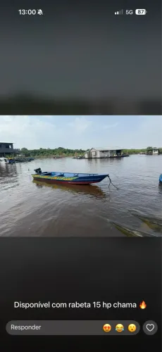 Canoa de 6 metros com rabeta de 15 toyama completo