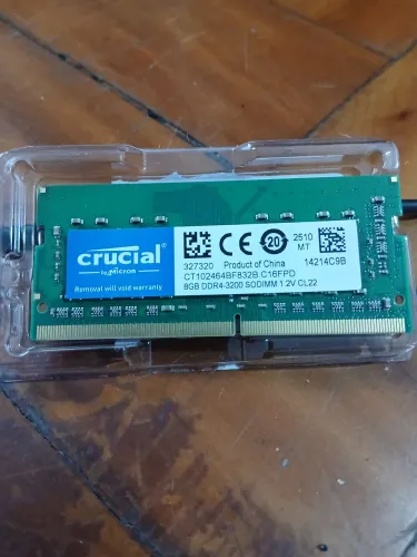 Memória RAM notebook 8gb. Crucial.