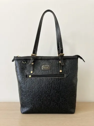 Bolsa Victor Hugo Tote Couro Preta