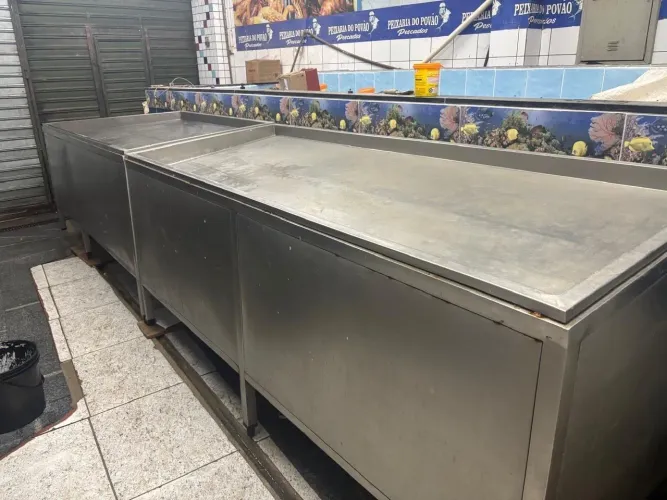 Balcão aço em aço inox 