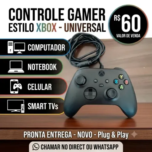 Controle com fio(modelo Xbox Series) Para PC e Notebook