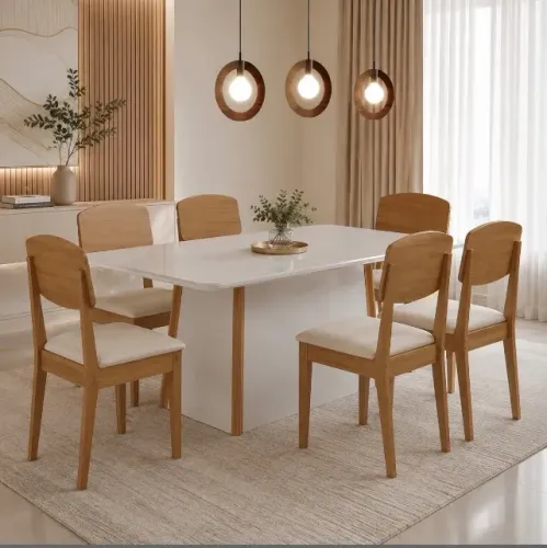 Conjunto Mesa e 6 Cadeiras Naturvitta 180 cm