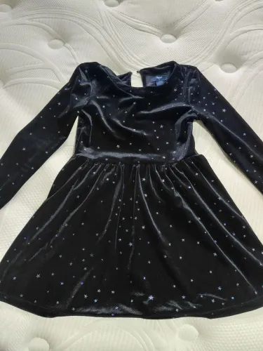 Vestido Gapkids Veludo Preto Estrelado