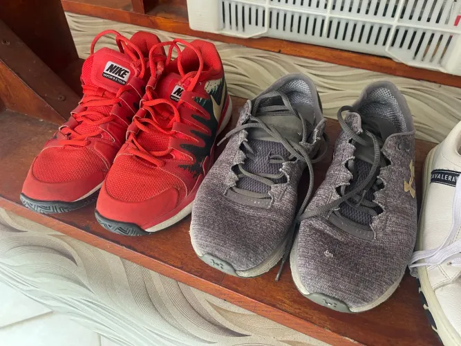 4 pares de tênis várias marcas