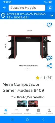 mesa para computador e game nova na caixa.