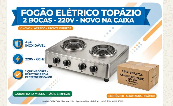 Fogão elétrico topázio