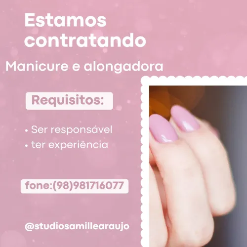 Contrata-se manicure e alongadora de unhas