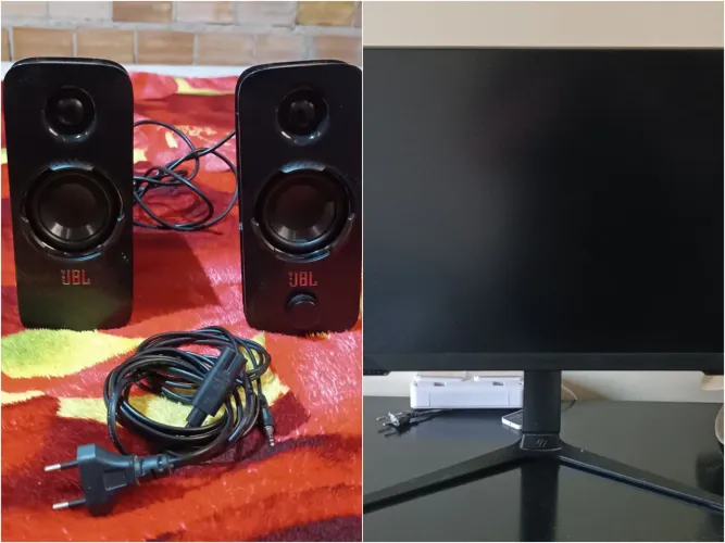 Kit Monitor e Som Gamers com Nota Fiscal
