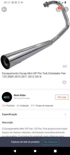 escapamento Estralador fam 125
