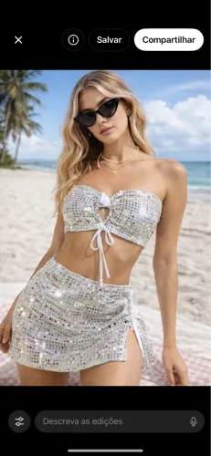Conjunto paetê carnaval 