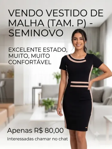 vestido de malha preto p