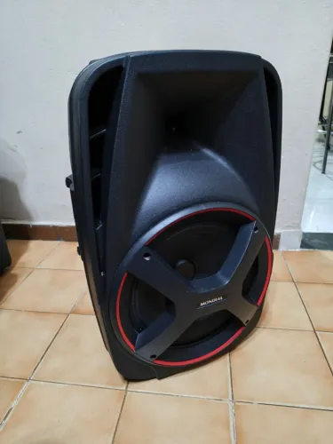 Caixa de Som Mondial Power ll 550W - Preta e Vermelha