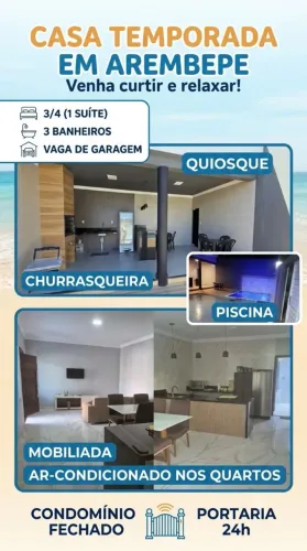 Casa carnaval 3/4 Arembepe 
