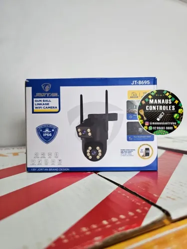 Camera De Segurança Dupla 360º Jortan Jt-8695 Com Wi-fi