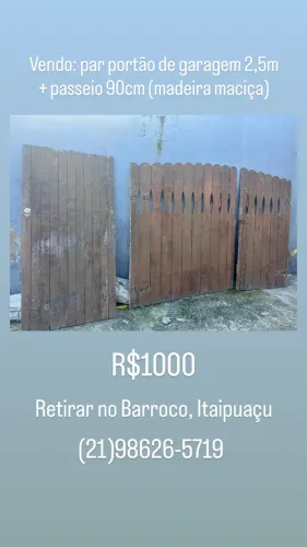 VENDO PORTÃO DE MADEIRA 