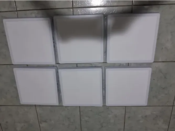 6 Plafons led 24w sobrepor quadrado aluminio branco-neutro 3000k, teto, sala, quarto bivol