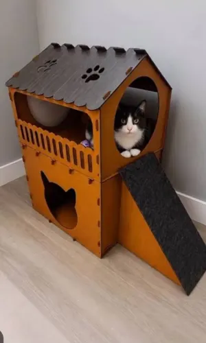 2 CASINHAS MDF PARA GATOS( NA CAIXA)