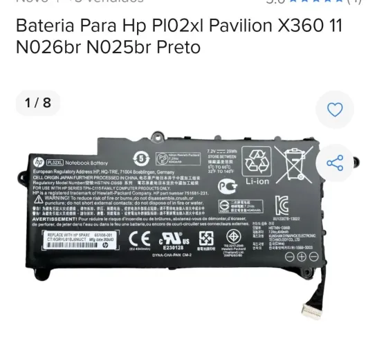 Bateria original HP Pavilion X360 ( usado)