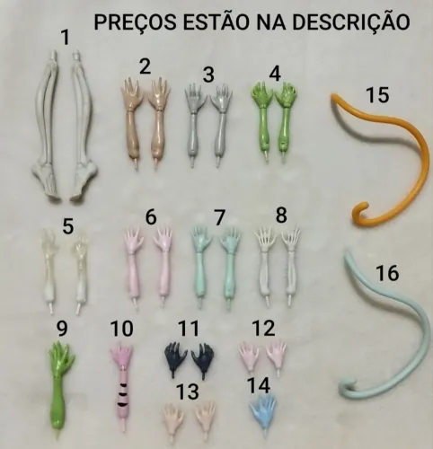 Peças para reposição e customização Monster High ( LEIA A DESCRIÇÃO)