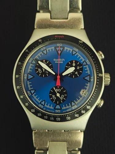 Relógio Swatch Irony Chrono YCS4004 Toxin Swiss Azul 1998