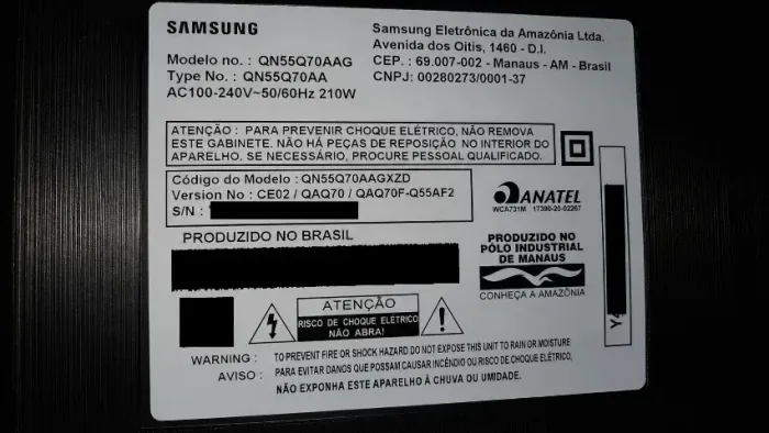 tv Samsung Qled Q5570a com defeito no display tela(looping)