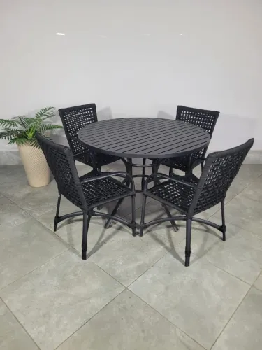 Jogo de mesa com cadeiras corda náutica