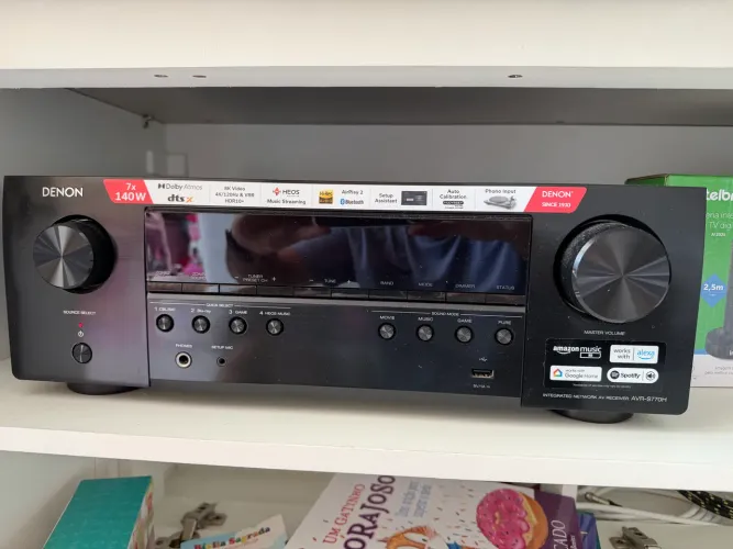 Reciver Denon AVR 7.2 canais e kit 7 caixas de JBL