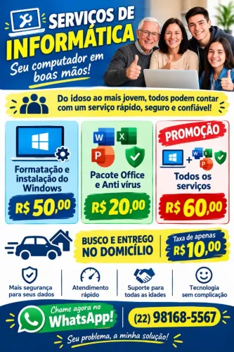 ? INFORMÁTICA EM RIO DAS OSTRAS ? PREÇO QUE CABE NO BOLSO!