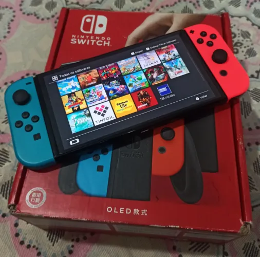 Switch OLED destravado - 256gb - Trocas na descrição