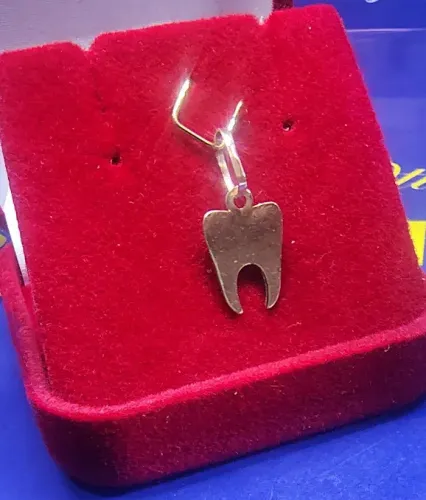 Pingente Profissão Dentista Dente 18 Kilates 18 mm Peso 0.60 Gramas