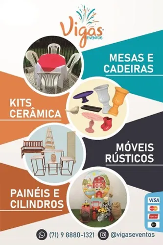 Aluguel de cadeiras Tiffany, mesas, móveis de madeira e artigos para eventos