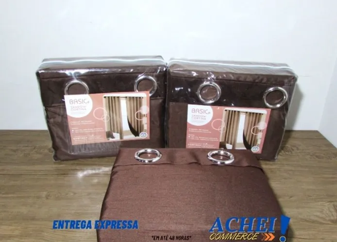 Cortina Blackout Basic+ 2.80x2.80m Corta Luz Marrom - Novo