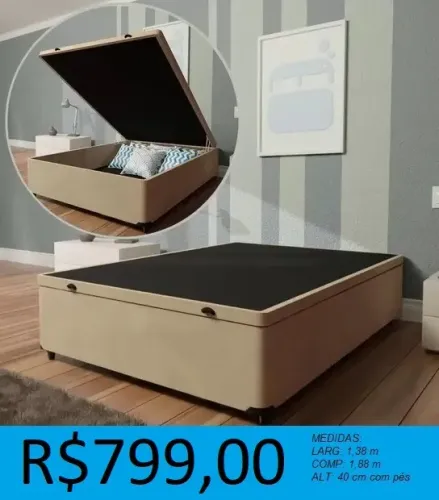 Base box de casal bau