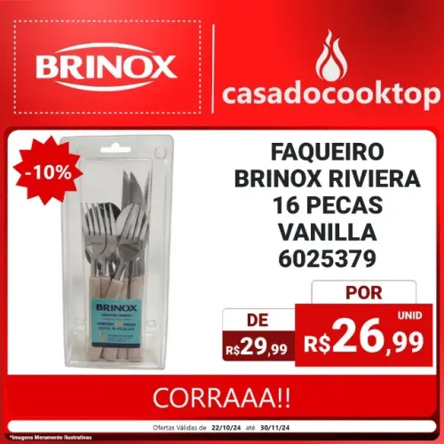 Faqueiro Brinox Riviera 16 Peças Vanilla 6025379