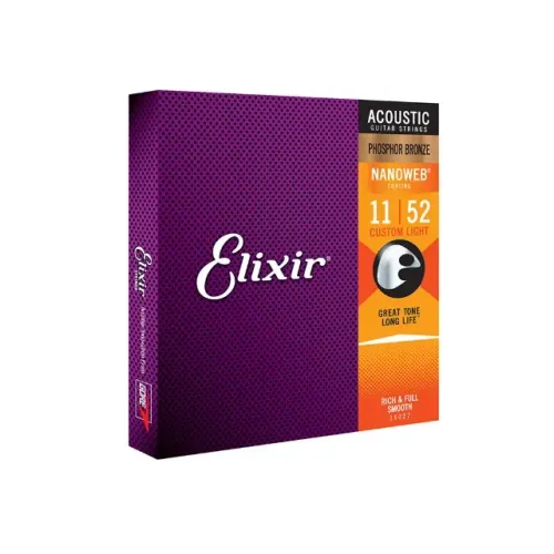 ORIGINAL - Encordoamento Elixir Fósforo Bronze 0.011 para violão