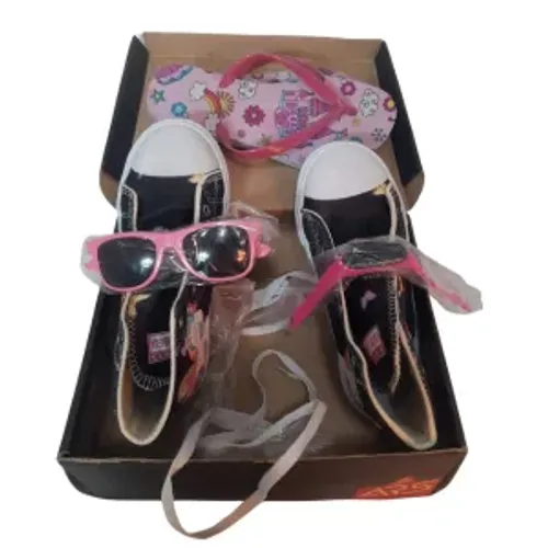 Tênis Infantil Fem ARS Kids Botinha Unicórnio Cano Alto+Chinelo+Óculos+Relógio 33 Preto