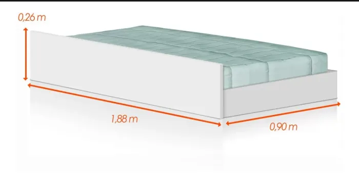 Cama Solteiro auxiliar NOVA