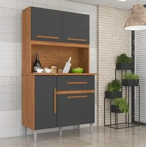 Armario para Cozinha 4 Portas 1 Gaveta Luiza Imop