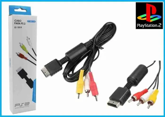 Cabo de Áudio e vídeo para PlayStation 2 Novo