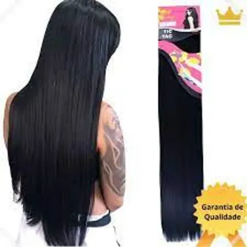 cabelo aplique tic tac liso orgânico 1 tela 150gr de 70cm
