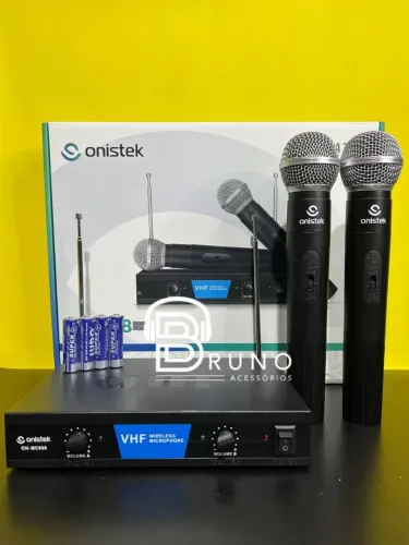 Microfone Sem Fio Onistek VHF - Perfeito para Eventos!