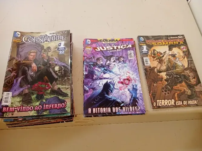 Revistas Constantine, Liga da Justiça e Frankstein 