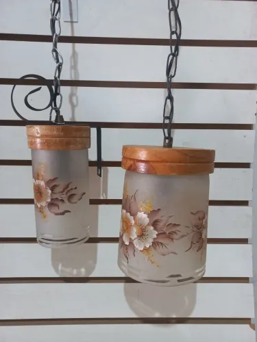 Par lustre de Vidro Floral - Iluminação Charmosa