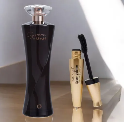 Perfume Grace Midnight + Máscara de Cílios Belle Angel Super Volume