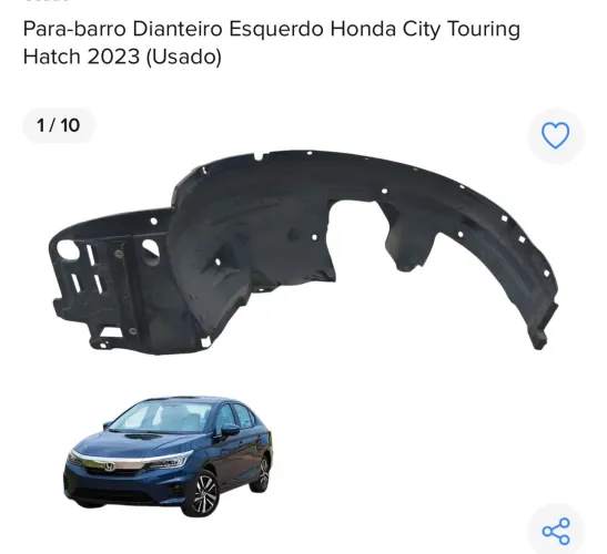 Para-barro Dianteiro Esquerdo Honda City Touring Hatch 2023