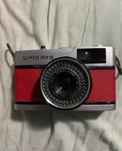 FUNCIONANDO - Camera Olympus Trip 35 Vermelha