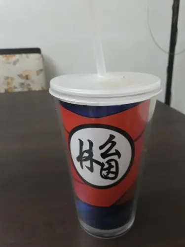 Copo Com Canudo 500ml Dragon Ball Z - Goku Laranja-escuro