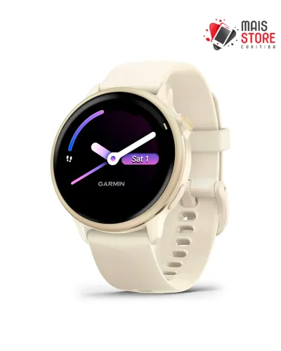 Relógio Garmin Vivoactive 6- Lunar Gold Bone 010-02985-01 Novo/lacrado